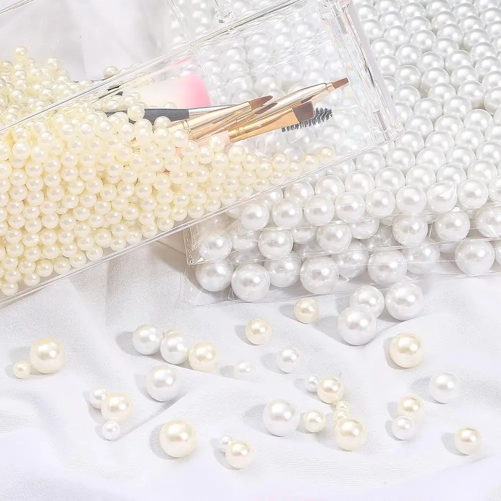 2mm-18mm No Holes White Ivory Round Imitation Plastic Pearl Beads for jewelry accessories Beads & Jewelry Making