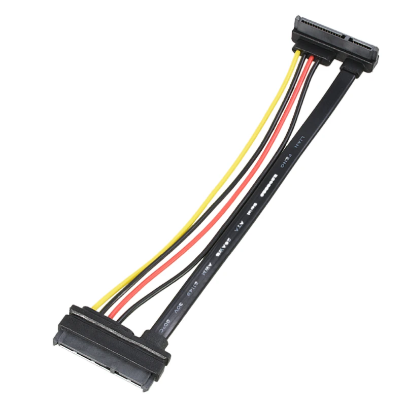 22Pin90 Degree Angled SATA Female to 22Pin Female Serial ATA SATA Cable Data Power Combo Hard drive Extension Cable Connector