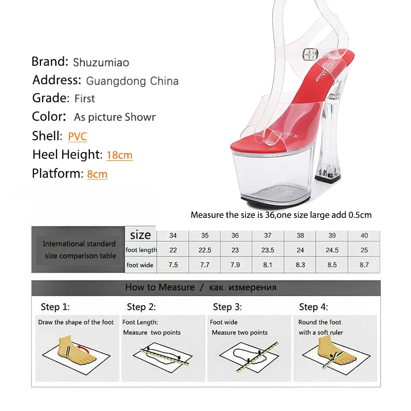 Shuzumiao shoes for women Platform sandals Sexy High Heels High-heeled Transparent clear heels strip pole dance shoes Stiletto