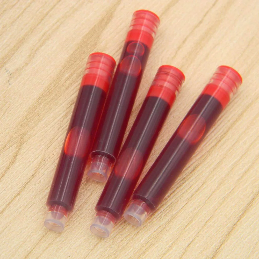 

10pc RED color Fountain Pen Ink refill Converter Pump 3.4mm Cartridges Pen refill
