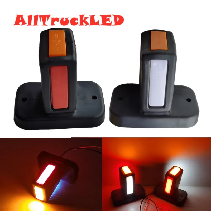 

2x red amber white 3face Trailer LED Side Marker Lighting Outline Side Marker Truck Light Van LED Lights for Trailer 12-24V