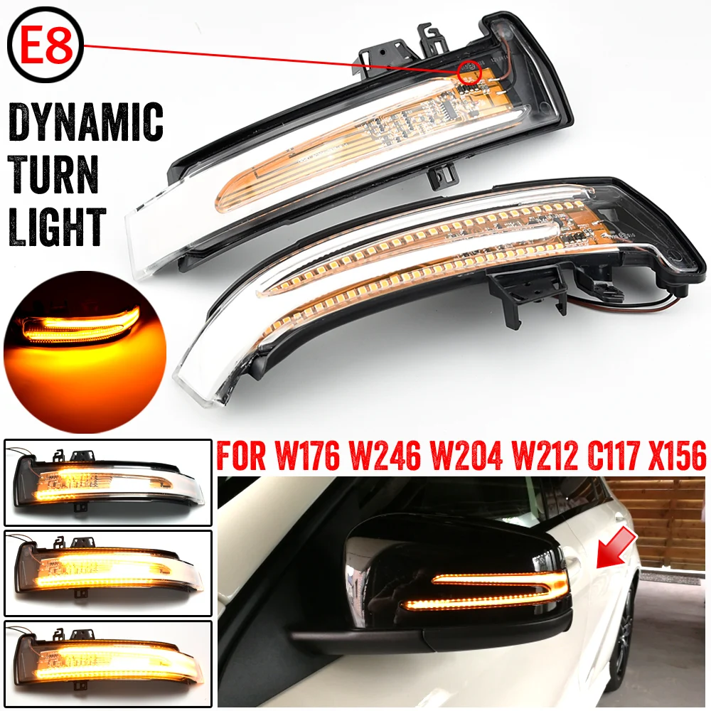 

Dynamic Blinker LED Turn Signal Light Indicator For Mercedes-Benz A B C E S CLA GLA CLS Class W176 W246 W204 W212 C117 X156