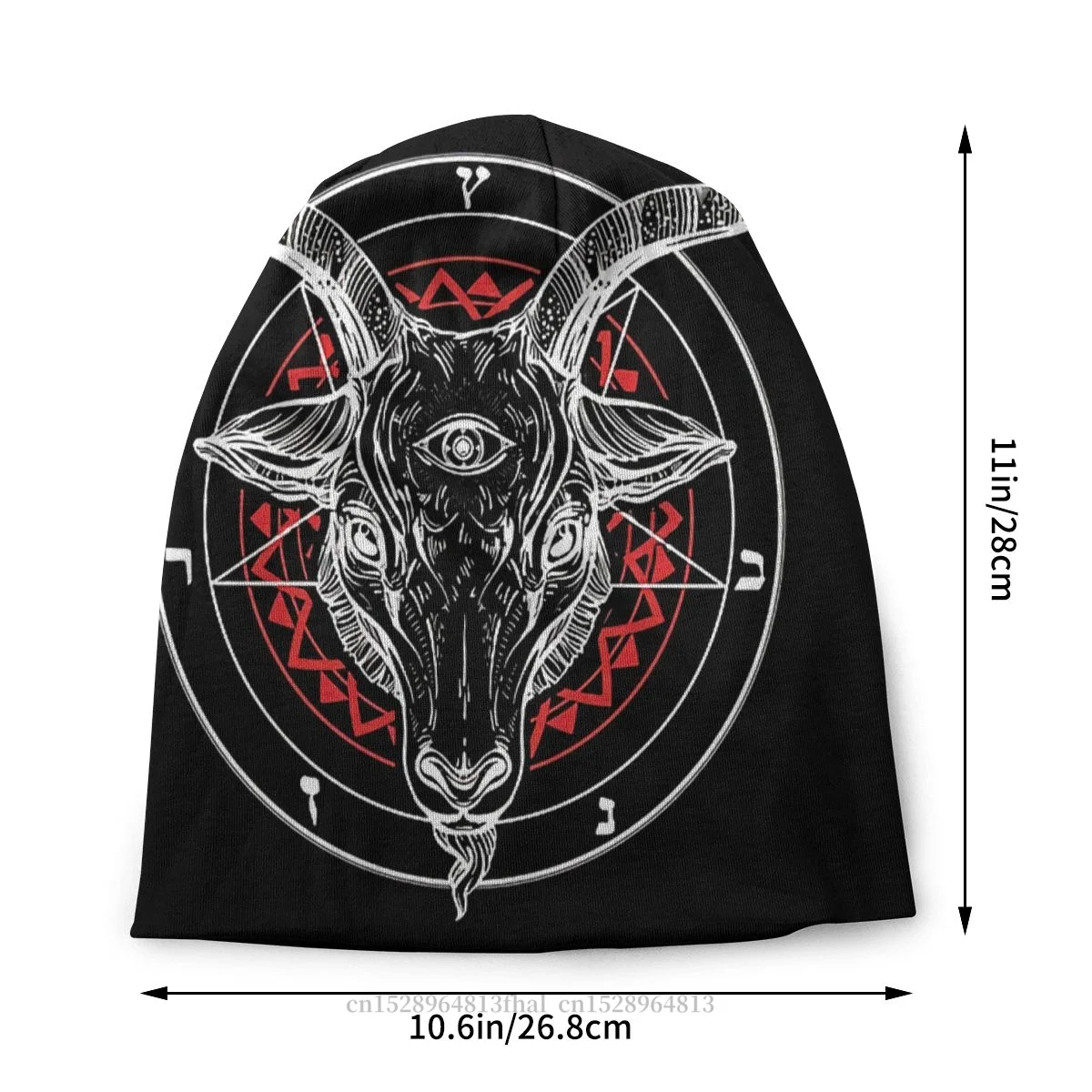 Baphomet Skullies Beanies Caps Satanic Goat Circle Satan Symbol Lucifer Devil Hat Winter Bonnet Hats Men Women's Street Ski Cap