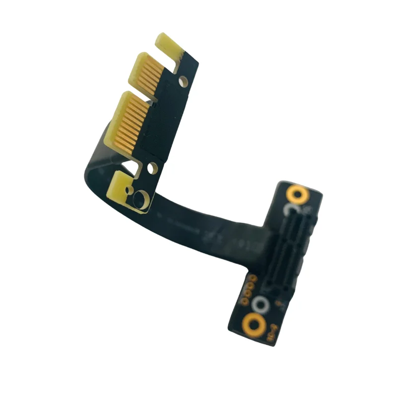 2021 PCIe 3.0 x1 To x1 PCI-E Sound/Network/Array Card Adapter Cable PCI Express 1x Graphics Riser Extender Dual 90 Degree GPU