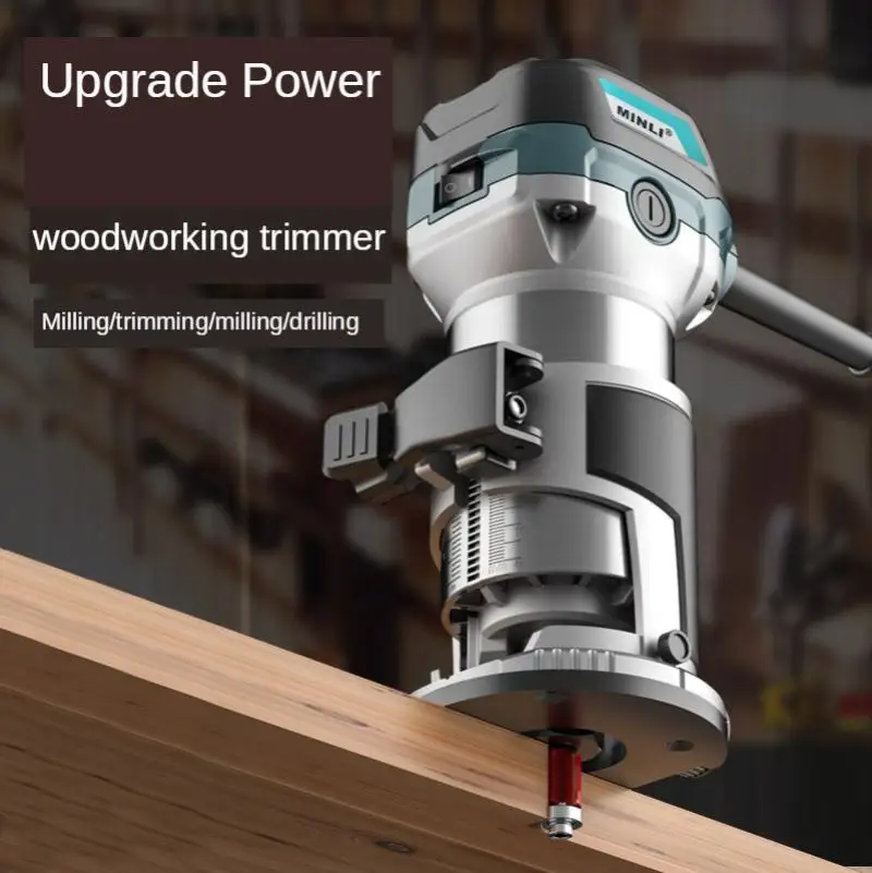 710W 30000Rpm Wood Router Tool Combo Kit Electric Woodworking Machines Power Carpentry Manual Trimmer Tools with Milling Cutter