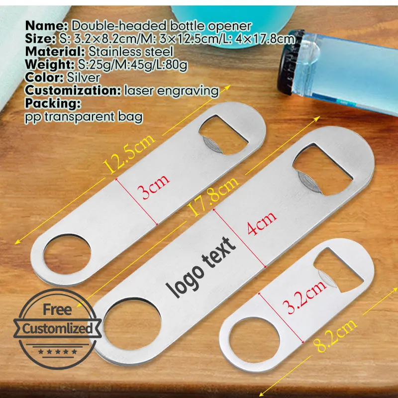 Quail Large medium and small Stainless Steel Bottle Opener Multifunction Flat Bottle Opener  Beer Wine Openers Free Engr