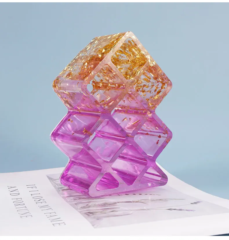 Crystal Trinket Silicone Mold Lipstick Storage Box UV Epoxy Resin Craft Ornament Pigment Bottle Decorative Makeup Storage Soluti