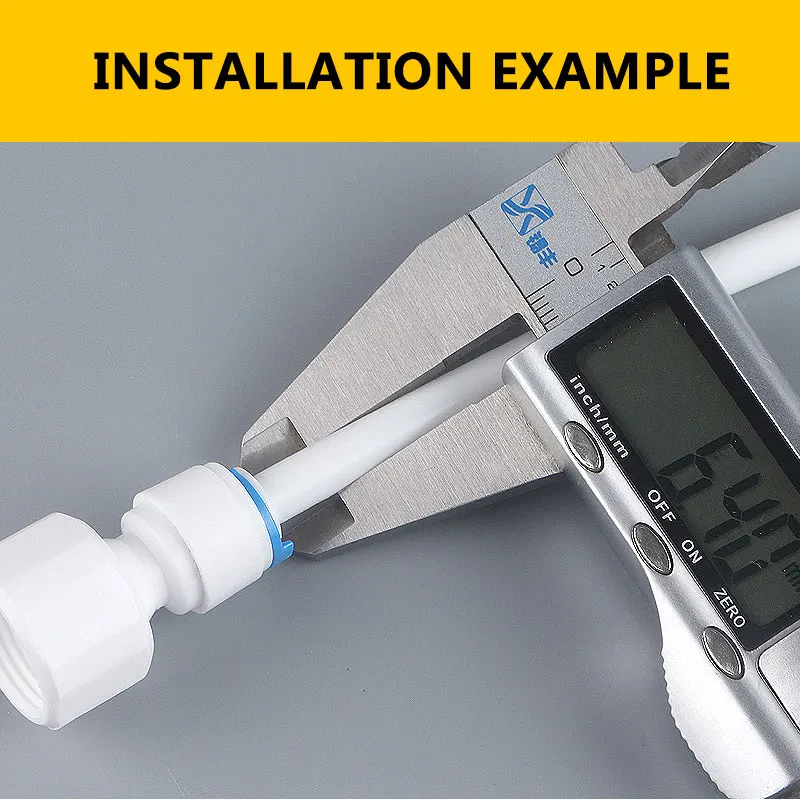 RO 정수기 2546 직경 16mm 스트레이트 플라스틱 파이프 퀵 커넥터, 내부 나사산 피팅, 3/8 "TO 1/4" 튜브