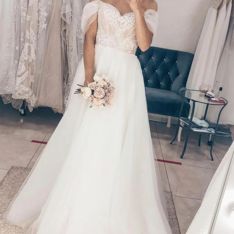 Rustic Wedding Dress 2021 Sweetheart Floor Length Bridal Gown Long Sleeve Puff Sleeveless Robe De Mariee White Elegant Stunning