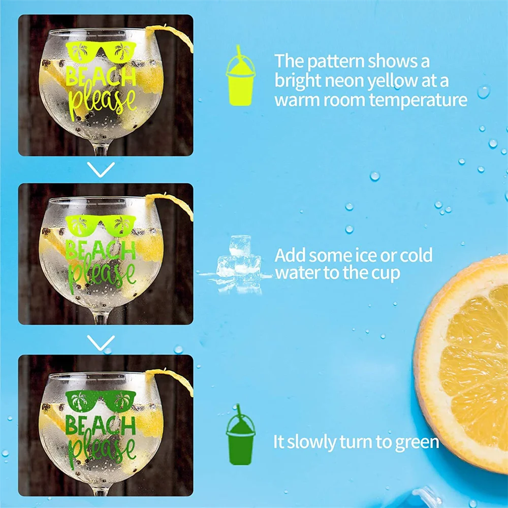 Zmiana koloru klej winylowy niska temperatura zmieni kolor stały winyl na kubki naklejki kubki butelki naklejki Cricut DIY