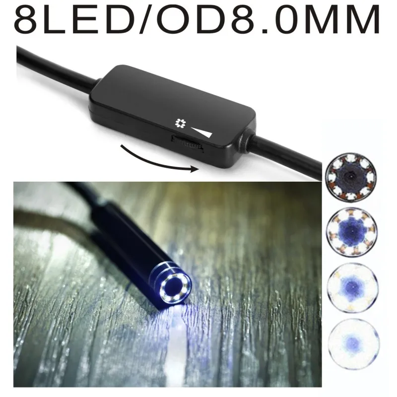 720P HD Endoscope Camera WIFI 2M/5M For IOS Android Waterproof video photo recorder for Engine Borescope Pipe 8mm with 8 LEDs