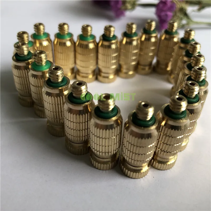 A29  high pressure brass fog misting nozzle two stages 10/24UNC 0.1mm-0.8mm  for humidification cooling and dedusting 50pcs/lot