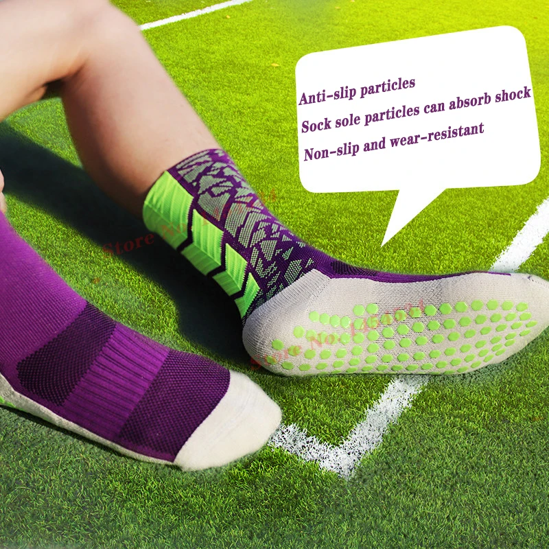 

2Pairs Men Thick Football Socks Sports Training Short Tube Middle Tube Breathable Quick-Dry Socks Non-slip Silicone High Quality