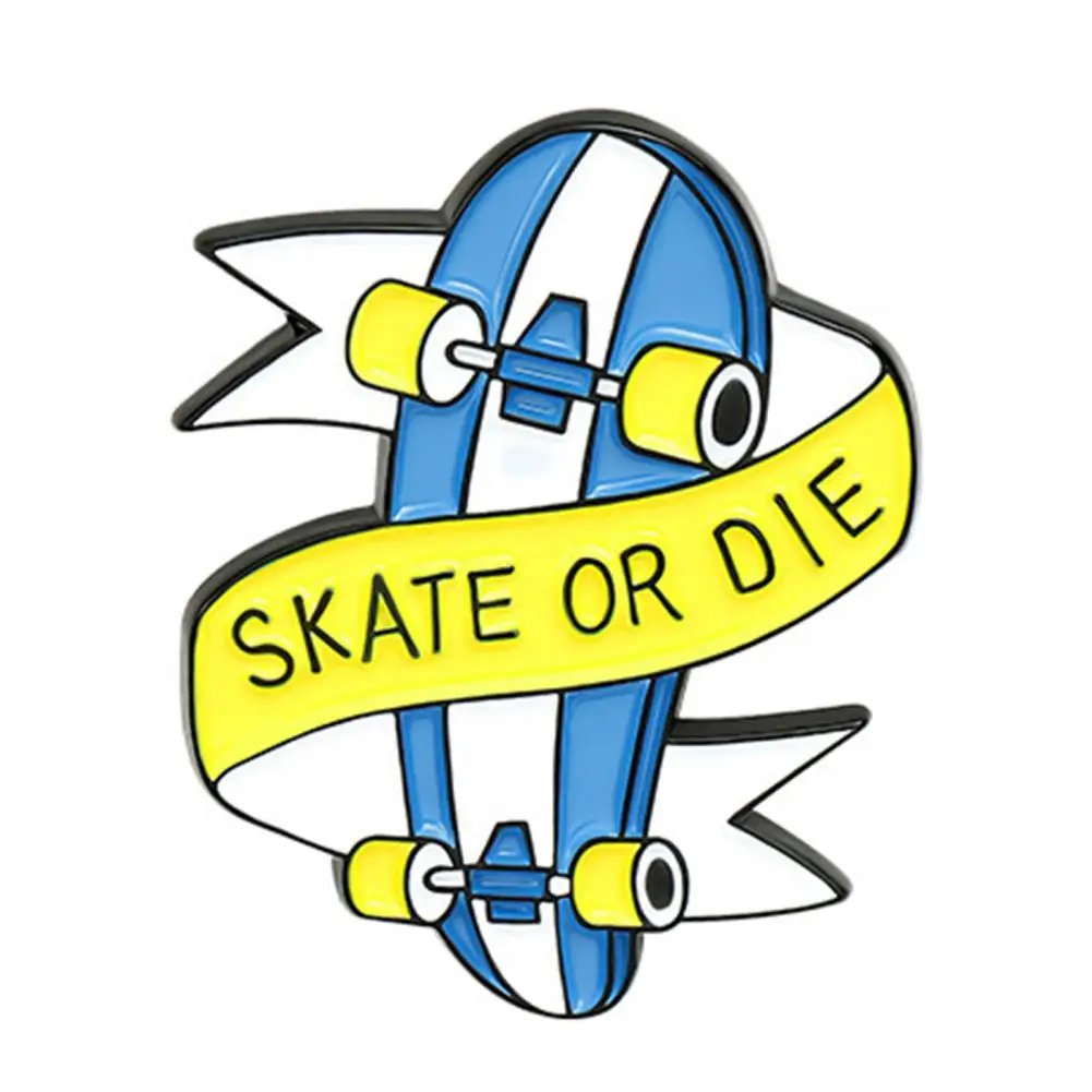 Pin Badge Decorative Skate Pattern Metal Skate Cartoon Cute Brooch for Students