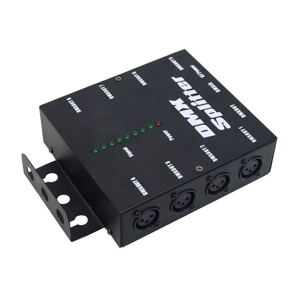8 Way Isolated DMX Splitter Signal Amplifier 3Pin XLR Output Distributor  For Party DJ Show Club Disco KTV Stage Light Effect
