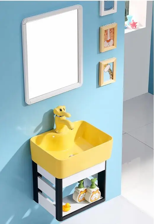 Small family color washbasin basin pan wall hanging ceramic basin bathroom cabinet washbasin