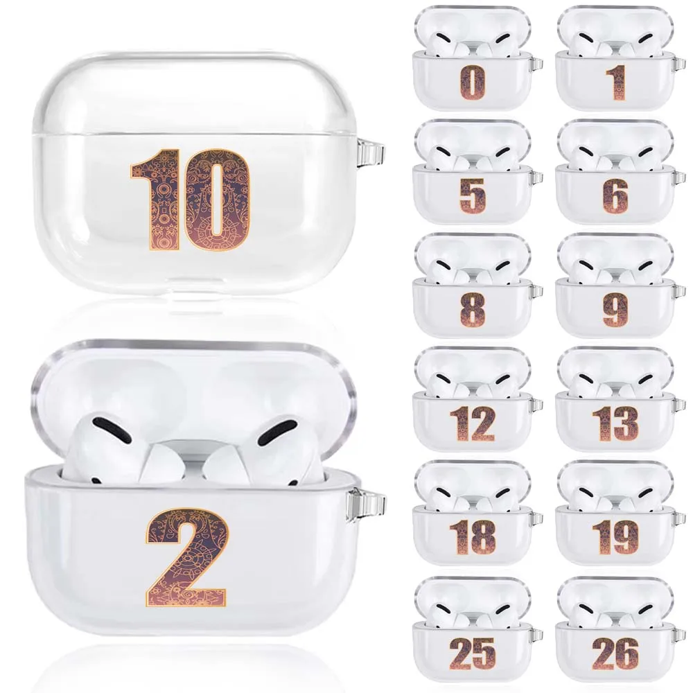 Number Pattern Soft Silicone Cases for Apple AirPods Pro 3 Wireless Earphone Cover Protective Case for AirPods Pro 3 Accessories