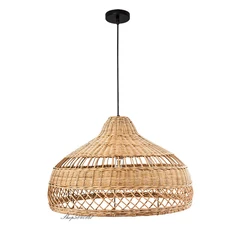 Chinese Style Handmade Rattan Pendant Light E27 Luminaire for Living Room Dining Room Decorative Hanging Lamp