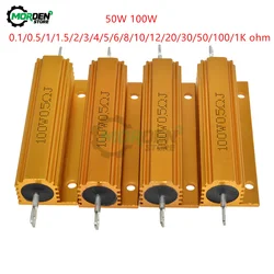 50W 100W 5% Accuracy Full Value Aluminum Housed Shell Wirewound Resistor 0.1 0.5 1 1.5 2 3 4 5 6 8 10 12 20 30 50 100 1K ohm