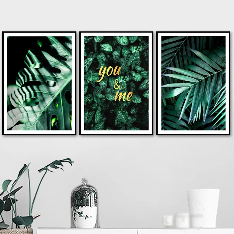 

Fresh Green Tropical Plants Leaf Nordic Posters And Prints Wall Art Diamond Painting Decoration Wall Pictures Living RoomZP-3096