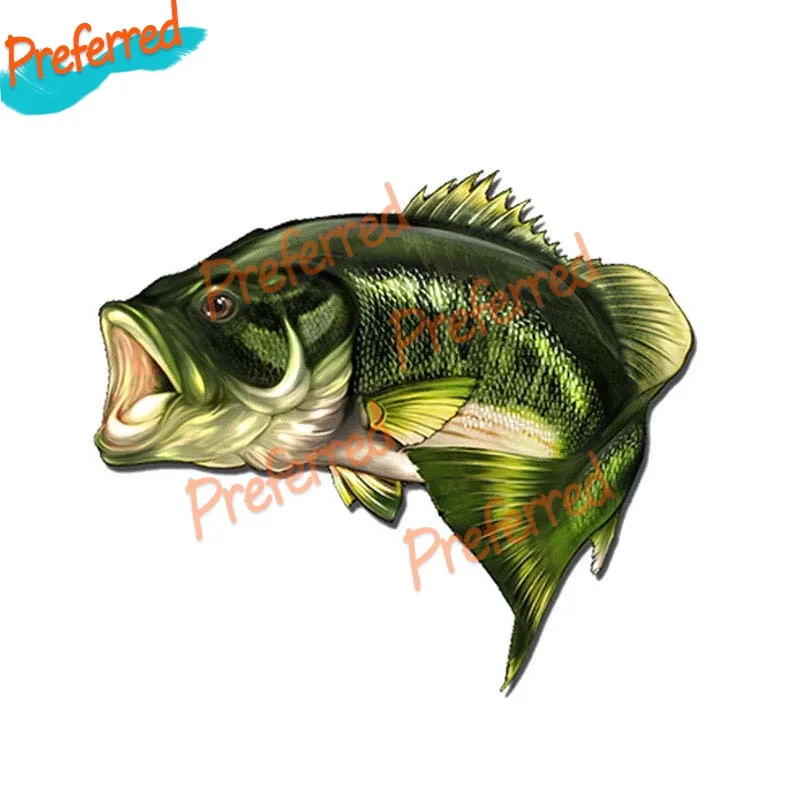 Creative Large Mouth Bass Fish Fishing Decal Motocross Racing Laptop Helmet Trunk Wall Vinyl Car Sticker Die Cutting