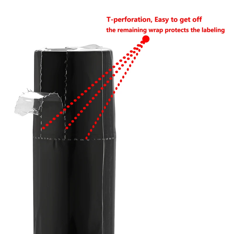 Bandas retráctiles perforadas transparentes, tubo de envoltura retráctil para bálsamo labial, envases de bálsamo labial, 500 Uds.