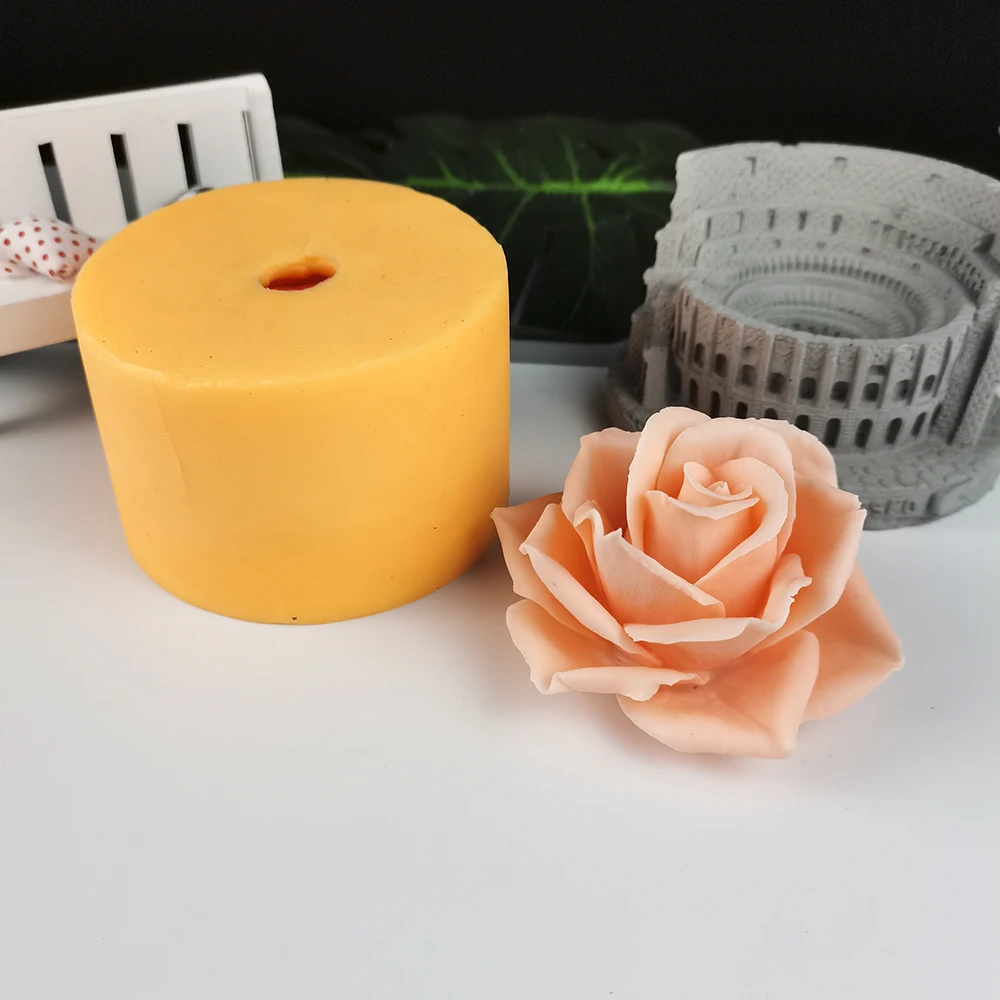 HC0287 PRZY Big Rose 3D Rose Flower Mold Decoration Plant Soap Molds Flowers Molds Silicone Candle Moulds Bouquet Making Mould