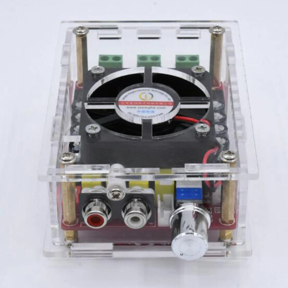 Placa amplificadora de potência digital de alta potência 2*100W DC9-34V TDA7498 com caixa e ventilador