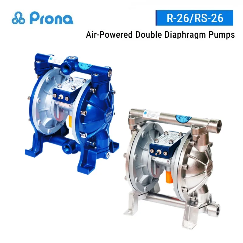 Prona Air-Powered Double Diaphragm Pumps Aluminum Alloy R-26 Stainless Steel RS-26 Painting Mini Pneumatic Pump Paint Spray