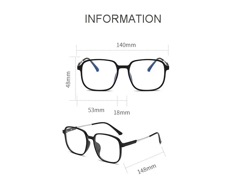 Retro Kunststoff Brillen Rahmen Unisex Vollrand Brillen Anti Blue Ray Myopie Gläser Neue Ankunft Heißer Verkauf Brille – Detail 11