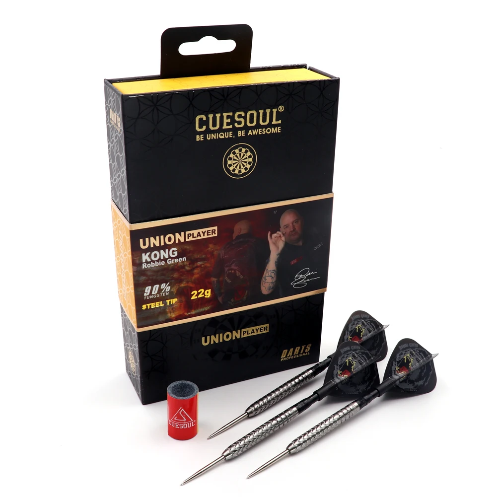 

CUESOUL Robbie 'KONG'Green 22/24g 90% Tungsten Steel Tip Dart Set