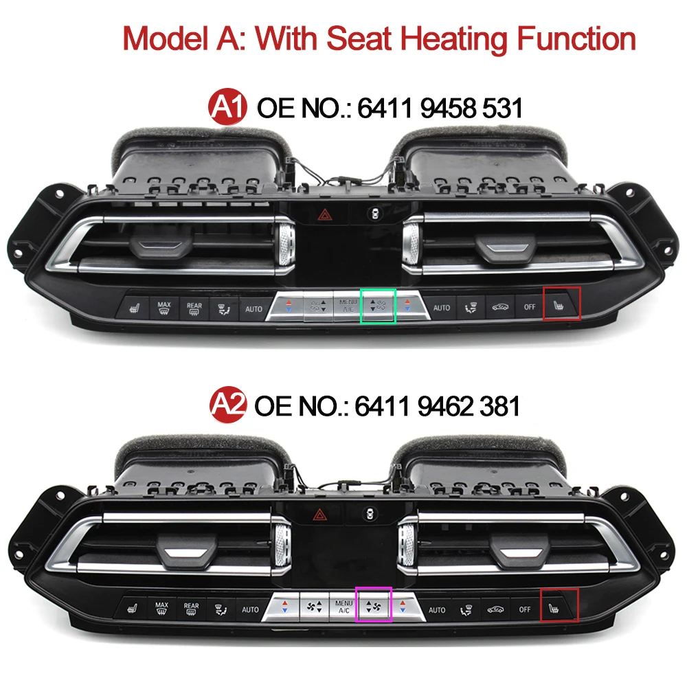 95% New Front Central Air Conditioning AC Vent Grille Complete Assembly For BMW X5 G05 X6 G06 X7 G07 2019-2021 64119462381