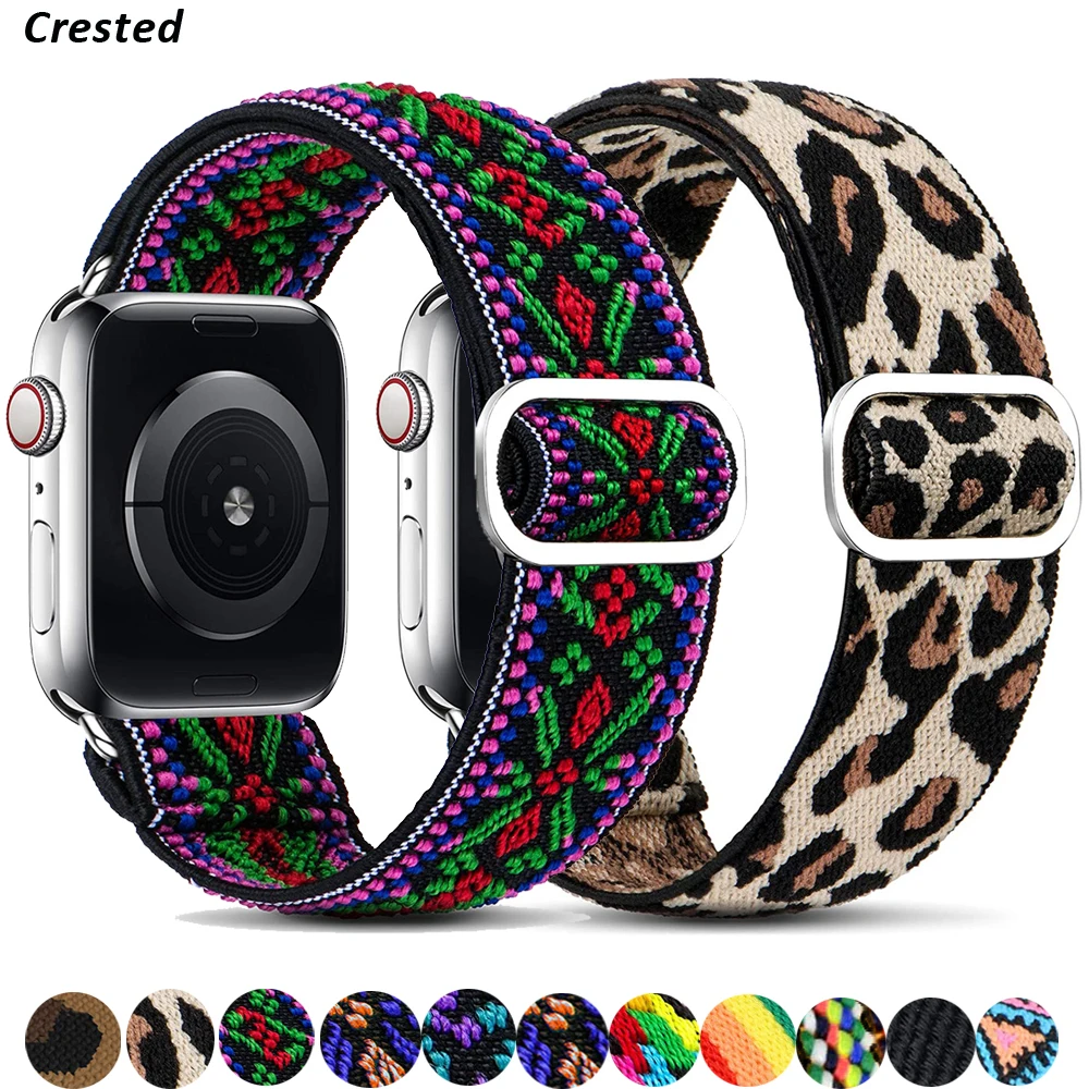 

Scrunchie Strap for Apple watch band 40mm 38mm 44mm 42mm Bohemia Elastic belt solo loop bracelet iWatch series 3 4 5 se 6 band