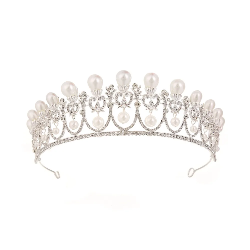 Elegant Pearl Bridal Crown Wedding Tiara