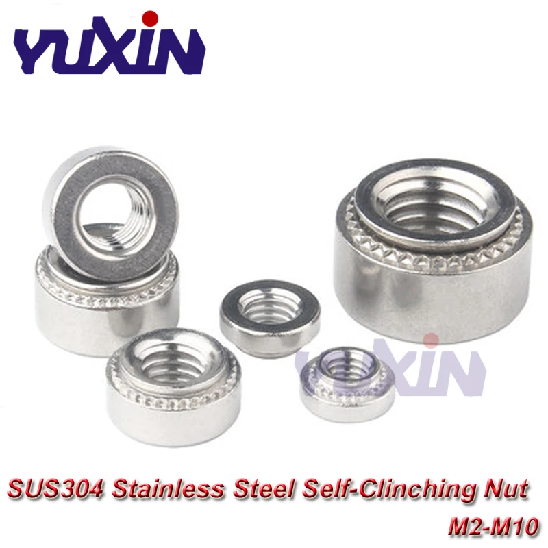 Self Clinching Nuts CLS-M2 M2.5 M3 M4 M5 M6 M8 M10-0,1,2 Swage Nut 304 Stainless Steel Pressure Riveting Nut Press Nut Plug Nuts