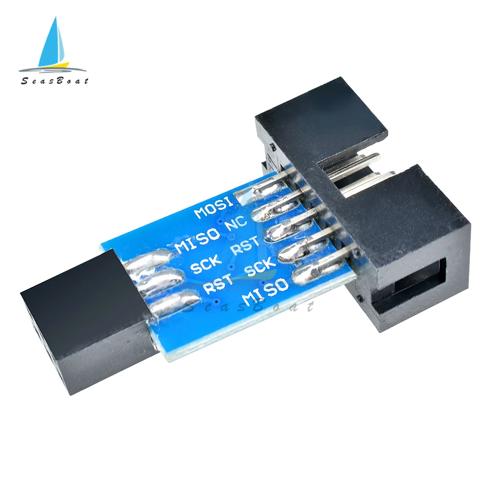 1pcs 10 Pin to 6 Pin Adapter Board for AVRISP MKII USBASP STK500 High Quality