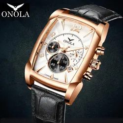 Men Watch ONOLA 2021 New Fashion Casual Stainless Steel Quartz Watches Men Luxury Top Brand Leather Watch for Men