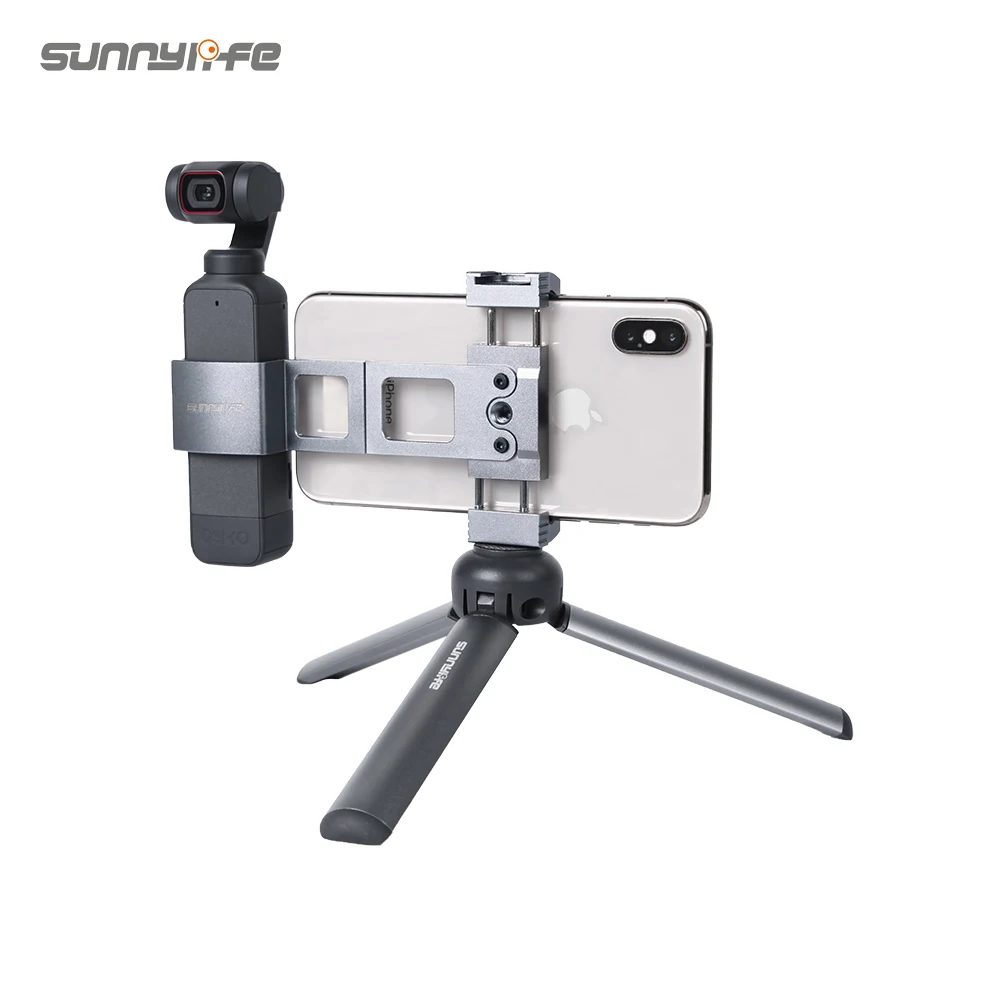 Soporte de montaje de Metal de aleación de aluminio para DJI POCKET 2, OSMO POCKET, abrazadera para teléfono inteligente, cámara plegable, accesorios de cardán de mano