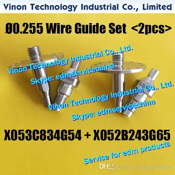 (2pcs) Ø0.255mm Set M132+M133 Diamond Wire Guide Upper&Lower X053C834G54+X052B243G65 for DWC-QA.CX.FX (X056C833G55,X052B387G55)