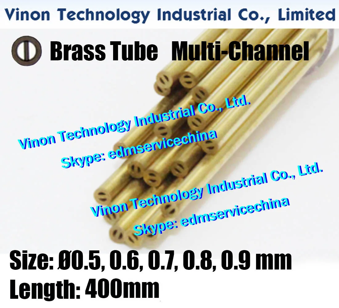 (50pcs/bag) 0.7x400MM Brass Tube Multi-Channel, Brass Electrode Tube Multihole, EDM DRILLING Tubing Dia. 0.7mm Length 400mm