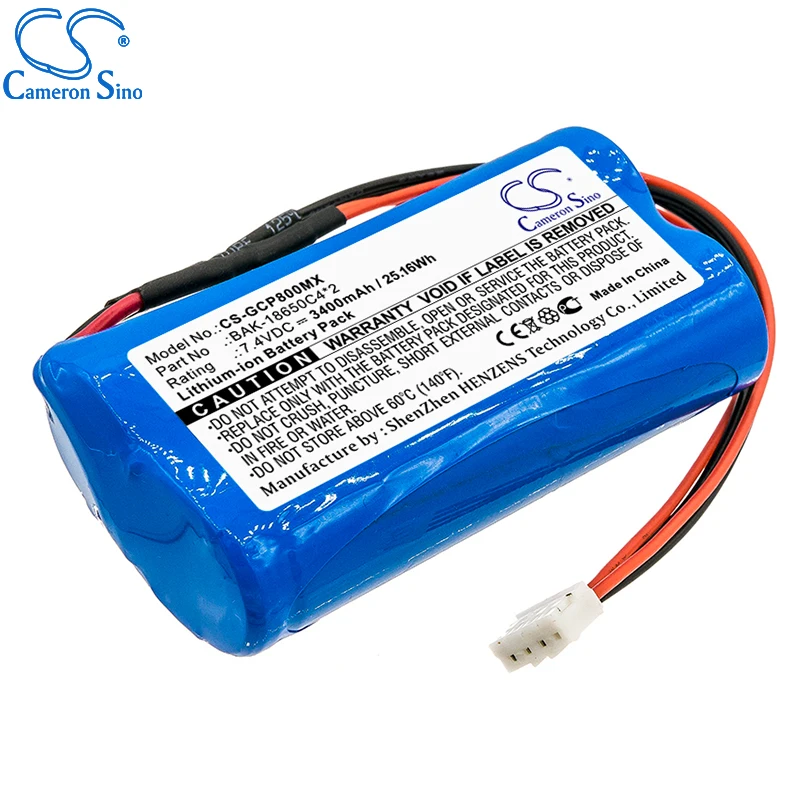 CameronSino Battery for G-CARE SP-800 fits G-CARE BAK-18650C4*2 Medical Replacement battery 3400mAh/25.16Wh 7.40V Blue Li-ion