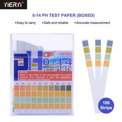 100Strips/Box PH Paper 0-14 Scale Litmus Papers Tester Water Quality Testing Alkaline Acid Indicator Meter for Urine Cosmetics