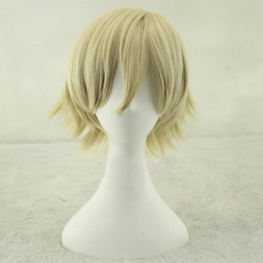 Anime  Kisuke Urahara Light Blonde Cosplay Wig Synthetic Hair Heat Resistant Halloween Party Cosplay Wigs + Free Wig Cap