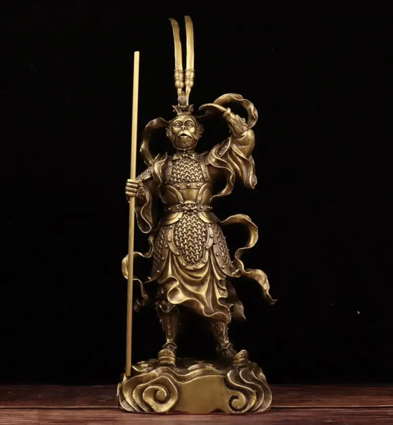 

China brass seiko Monkey King crafts statue