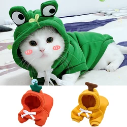 Winter Pet Hoodie Sweater Sports Cat Clothes for Cats Kitten Dog Pullovers Sweatshirt Fruit Animal Cosplay Pets Clothing Costume