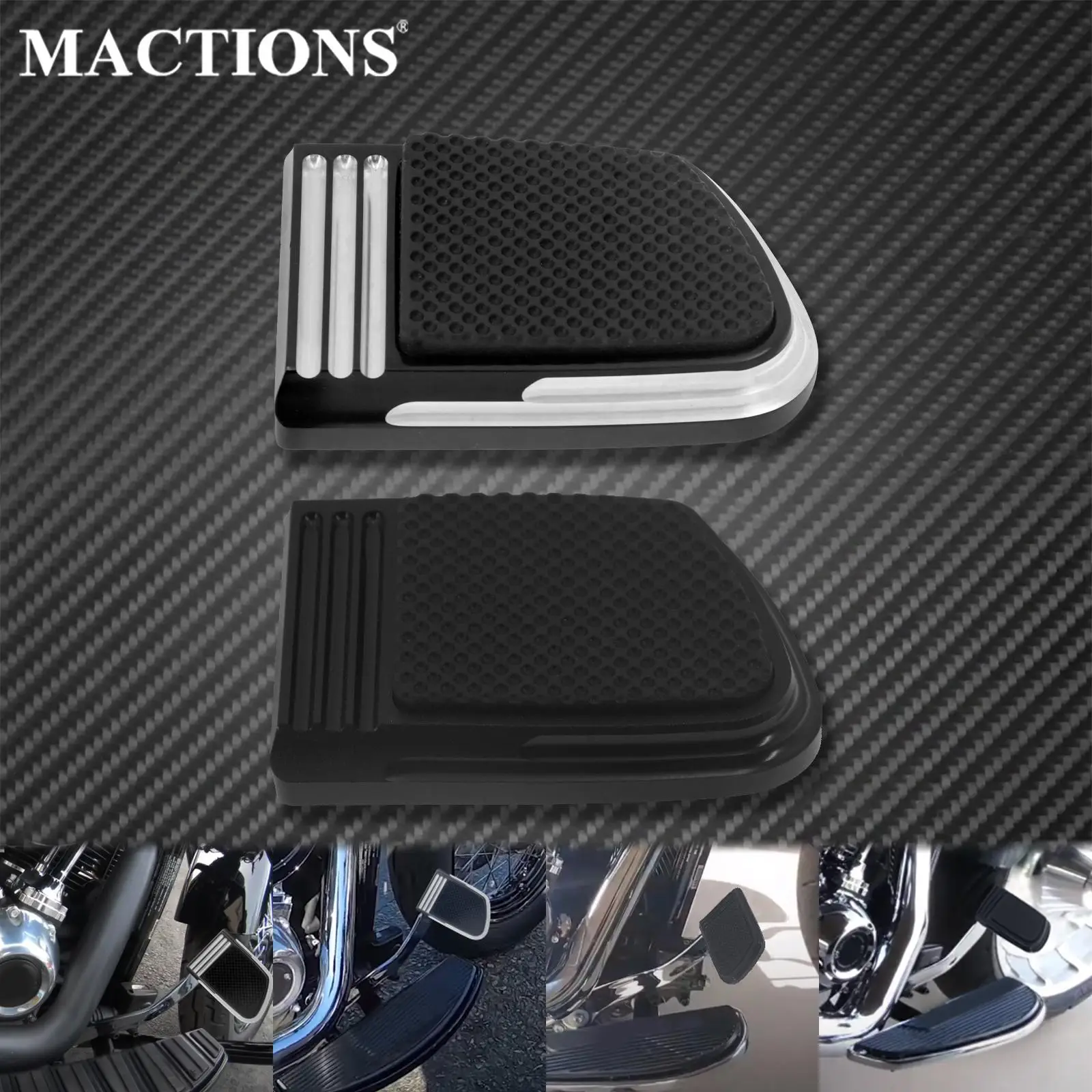 Motorcycle CNC Small Brake Pedal Pad Cover Black Chrome For Harley Softail FLSB Breakout FXBR FXBRS 114 115 116 2018-2020