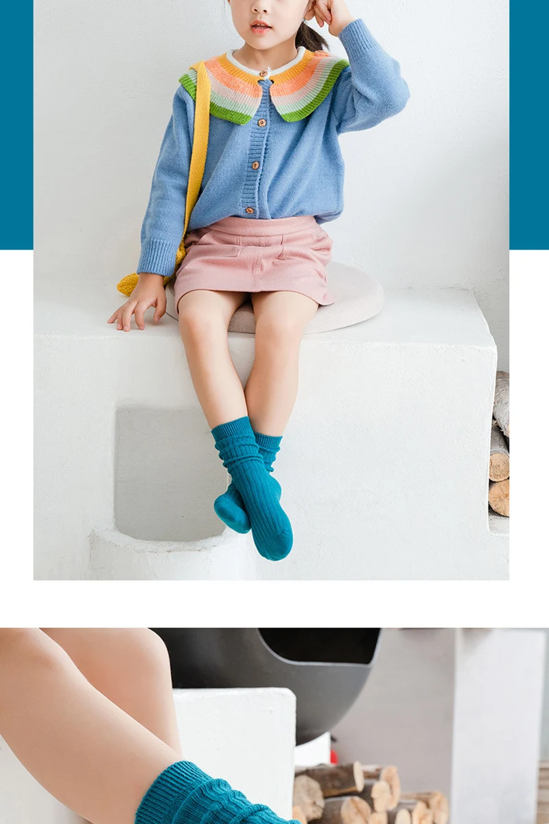 3 Paare/los 2024 Frühling Sommer kinder Candy Farbe Socken Koreanische Japanischen Stil Kinder Jungen Mädchen Doppel Nadel Mid-rohr Socken – Detail 9