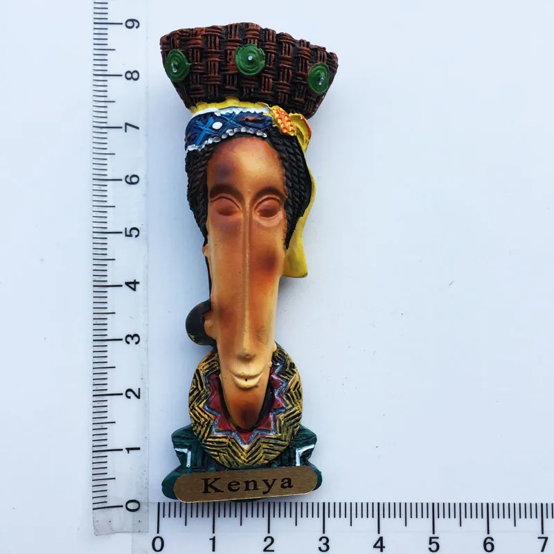 Kenya Decorative Magnets Souvenirs Lion Zebra Orangutan Hippo Leopard Rhinoceros Animal Head Figurines 3d Resin Magnet Fridge
