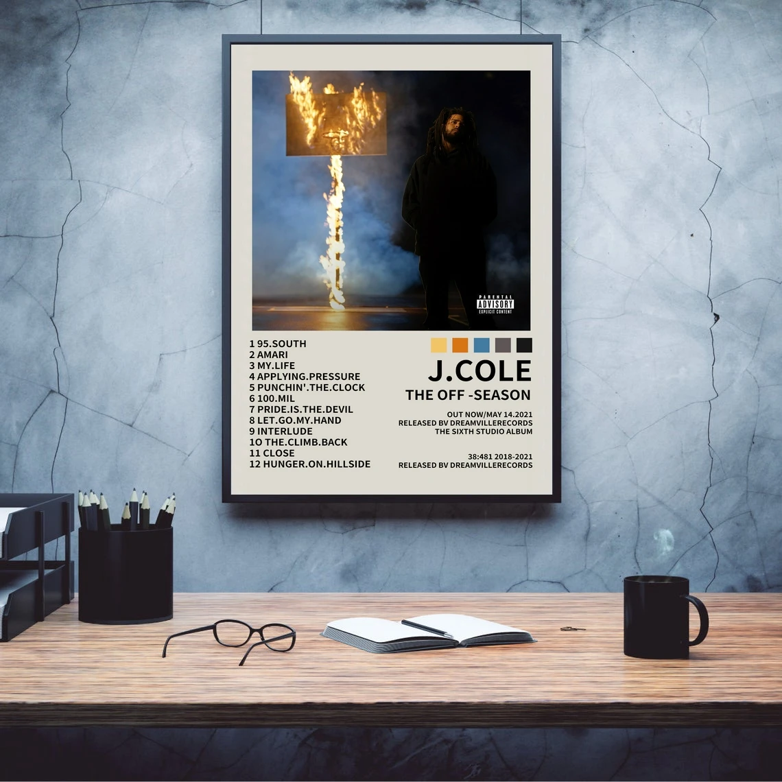 J. Cole The Off Season Music Album Poster Prints Art Canvas Painting Wall Pictures Living Room Home Decor ( No Frame )