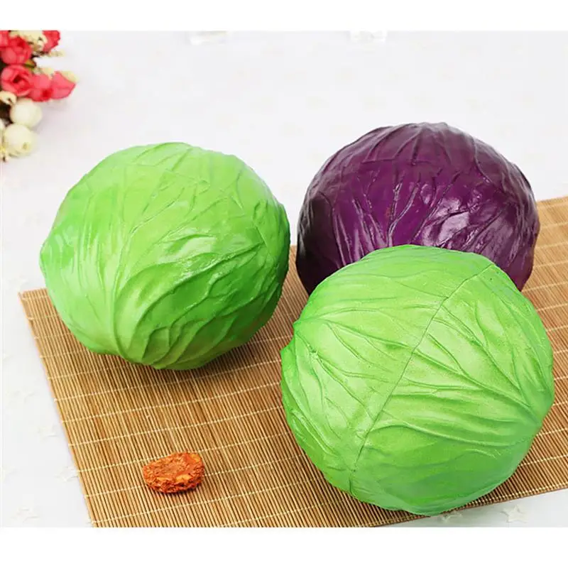 1pc Lifelike Artificial Vegetable Realistic Cabbage Faux Vegetable Decor Photography Prop Home Decor Accessories